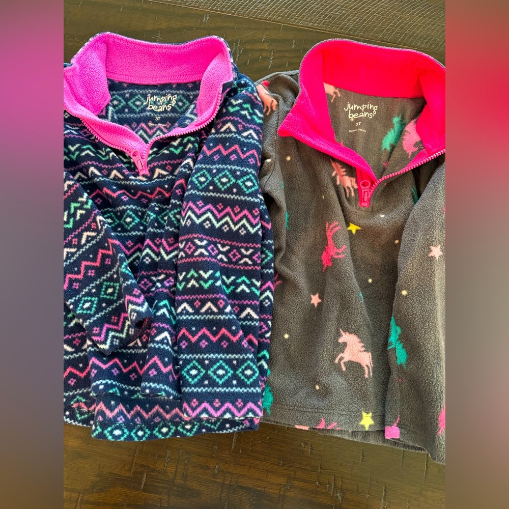 Jumping Beans Kids' Patterned Fleece Tops - Blue and Gray